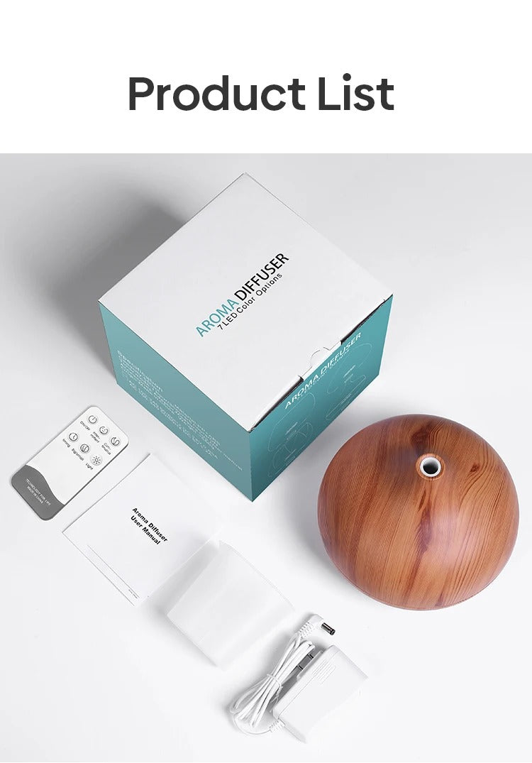 Aromatherapy Essential Oil Diffuser Wood Grain Ultrasonic Air Humidifier