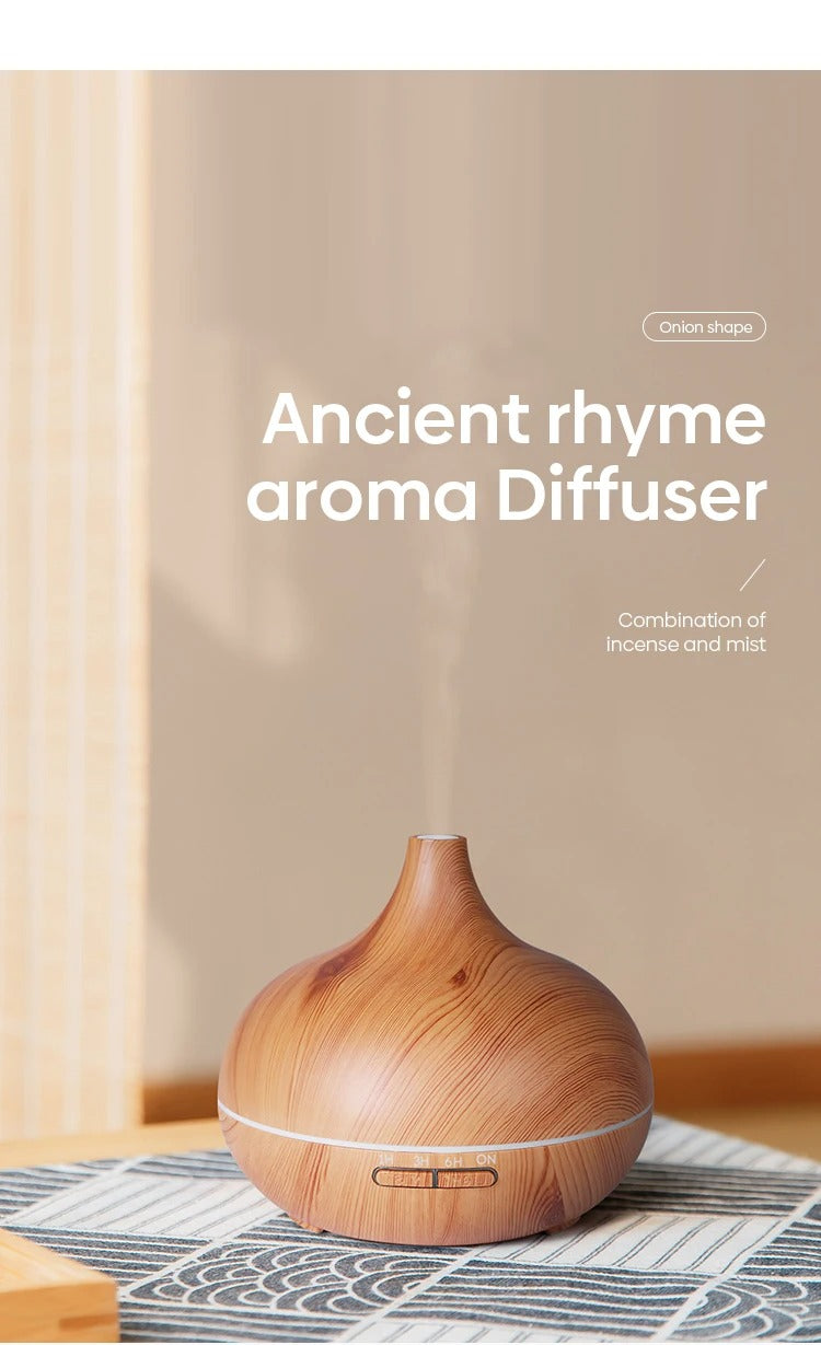 Aromatherapy Essential Oil Diffuser Wood Grain Ultrasonic Air Humidifier