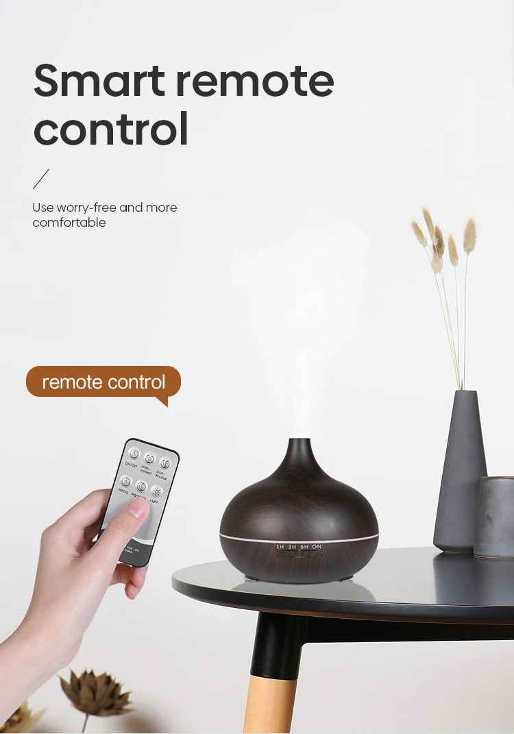 Aromatherapy Essential Oil Diffuser Wood Grain Ultrasonic Air Humidifier