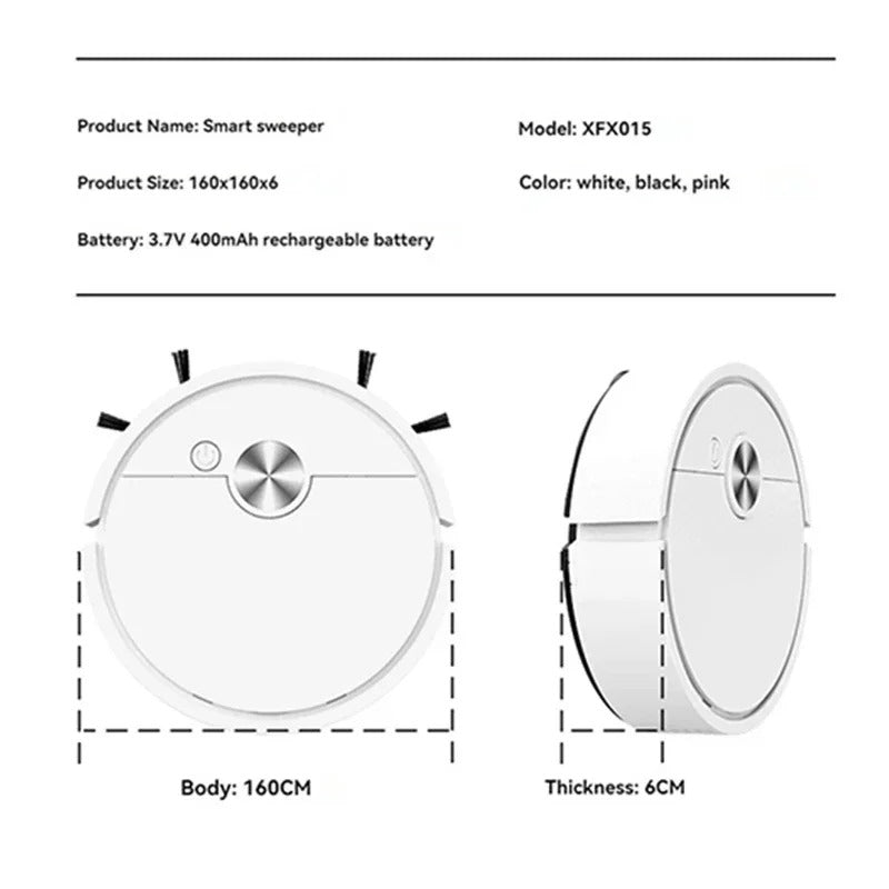 3 in 1 Smart Sweeping Robot Vacuum Cleaner 4000Pa Strong Suction