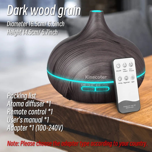 Aromatherapy Essential Oil Diffuser Wood Grain Ultrasonic Air Humidifier